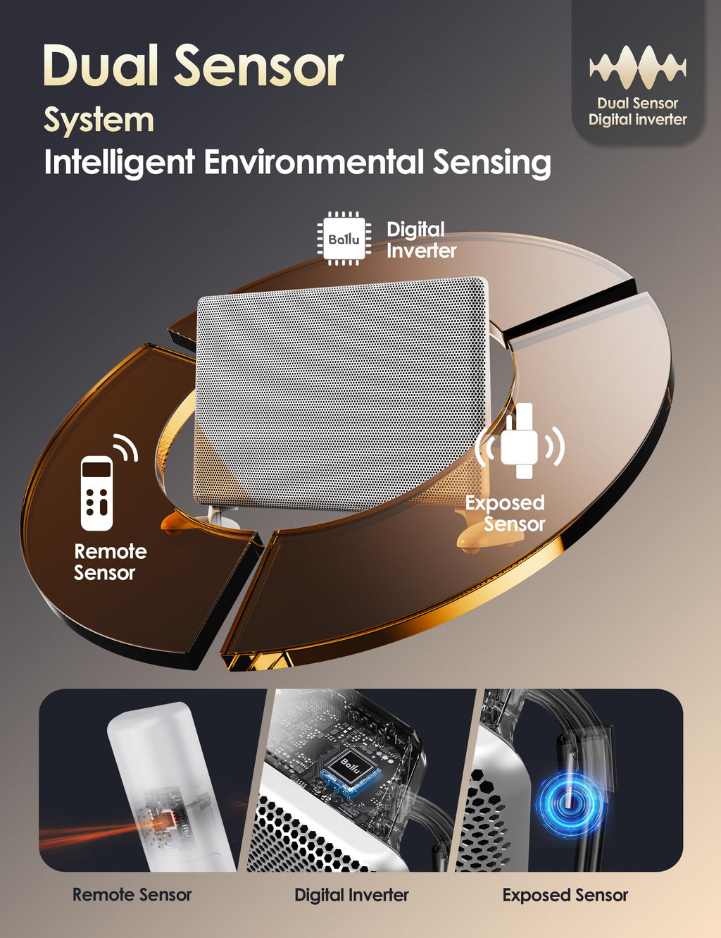 Ballu Mica Infrared Panel Space Heater for Large Room