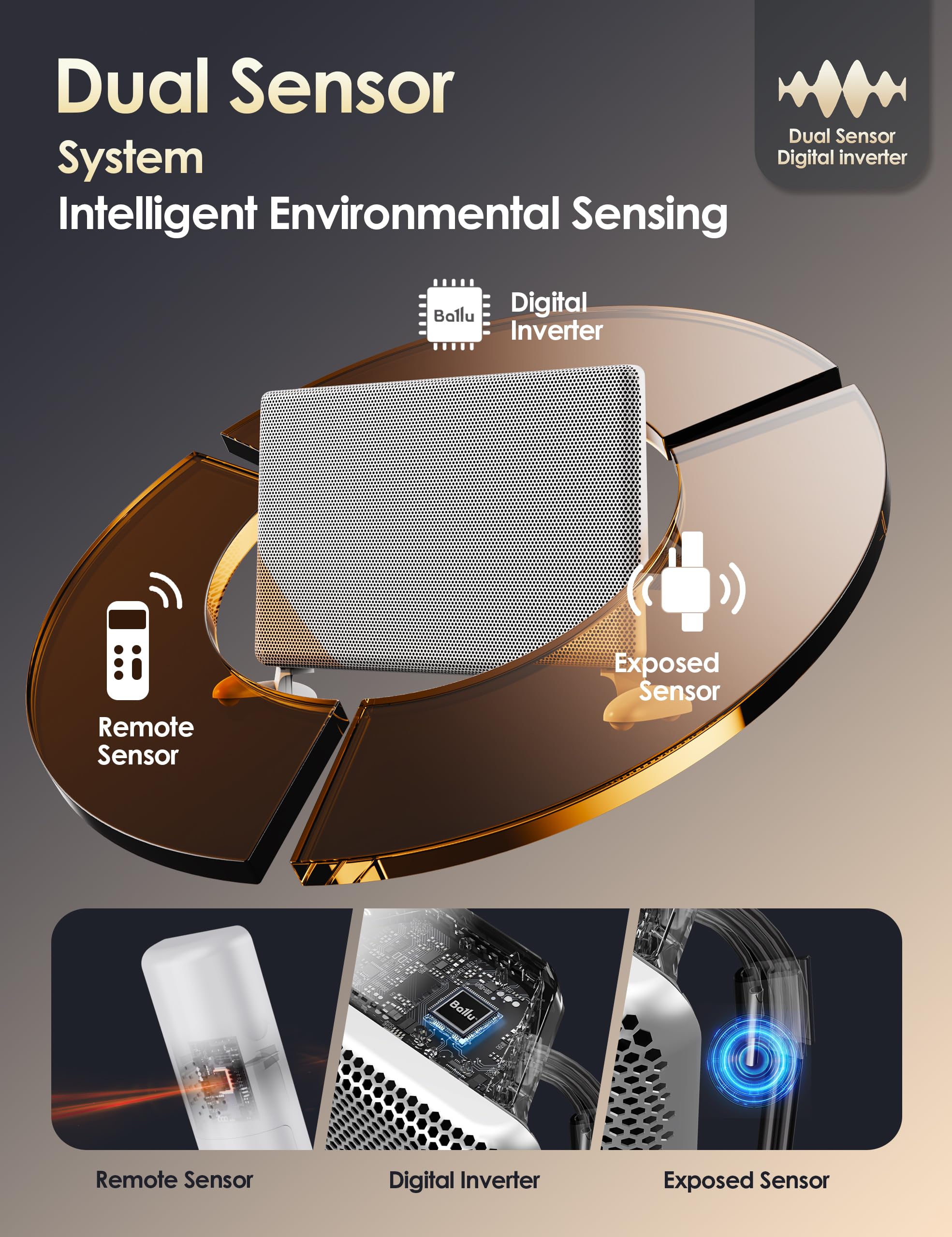 Ballu Mica Infrared Panel Space Heater for Large Room