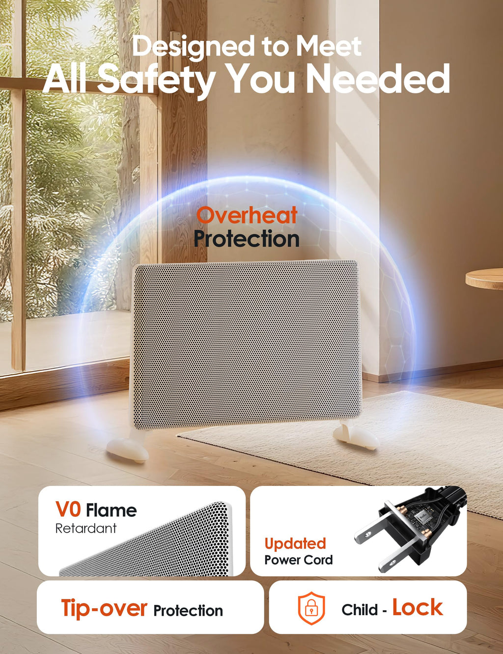 Ballu Mica Infrared Panel Space Heater for Large Room