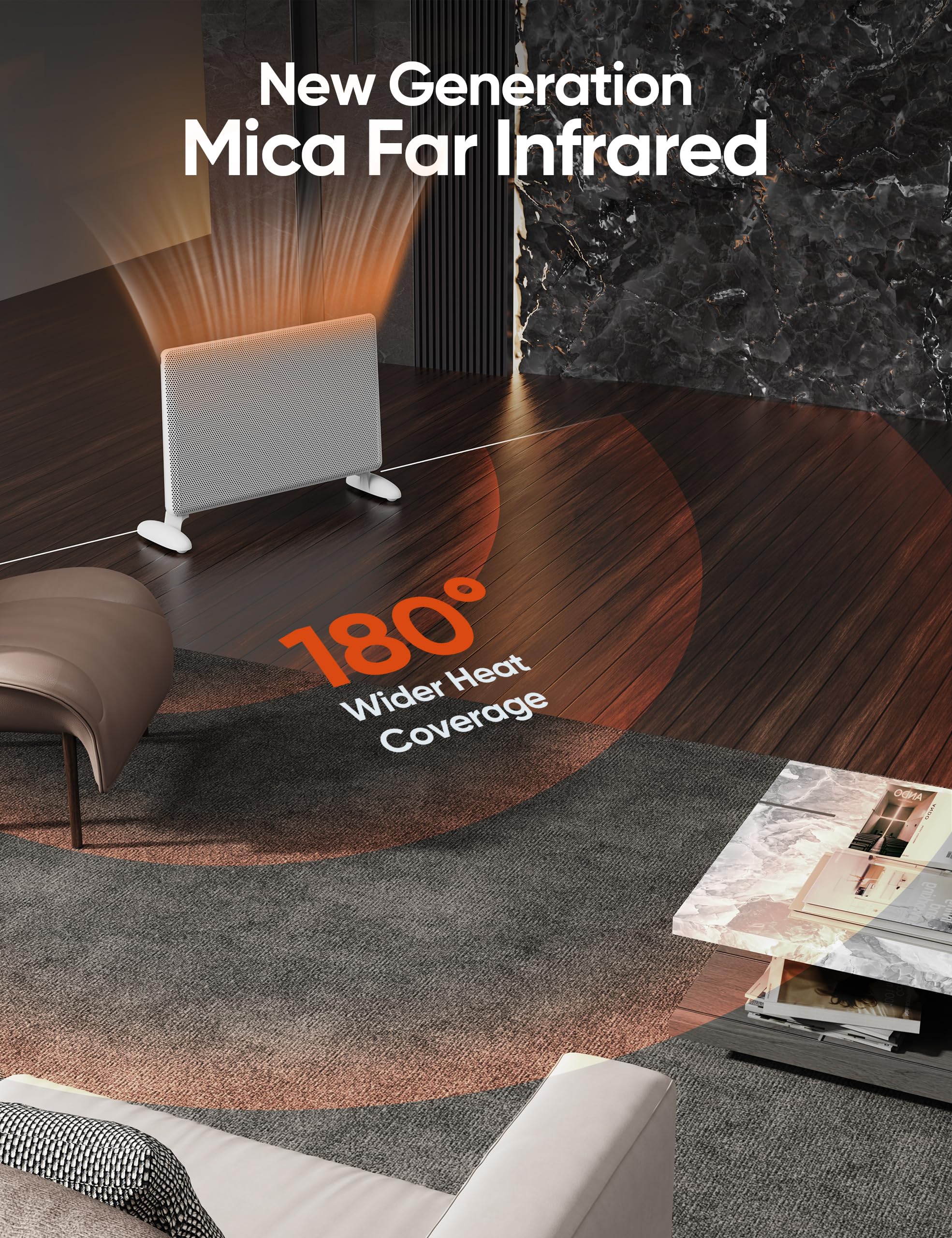 Ballu Mica Infrared Panel Space Heater for Large Room