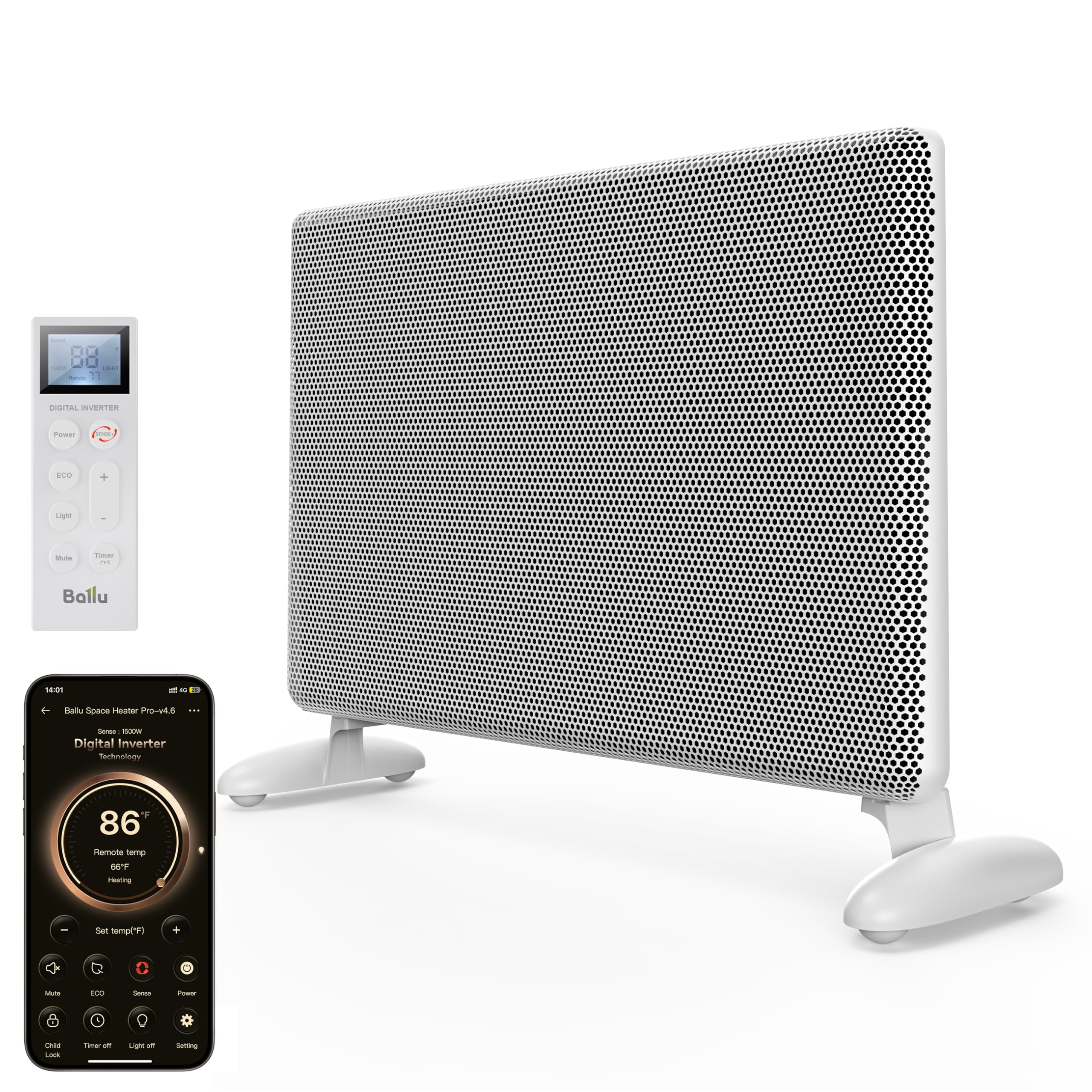 Ballu Mica Infrared Panel Space Heater for Large Room