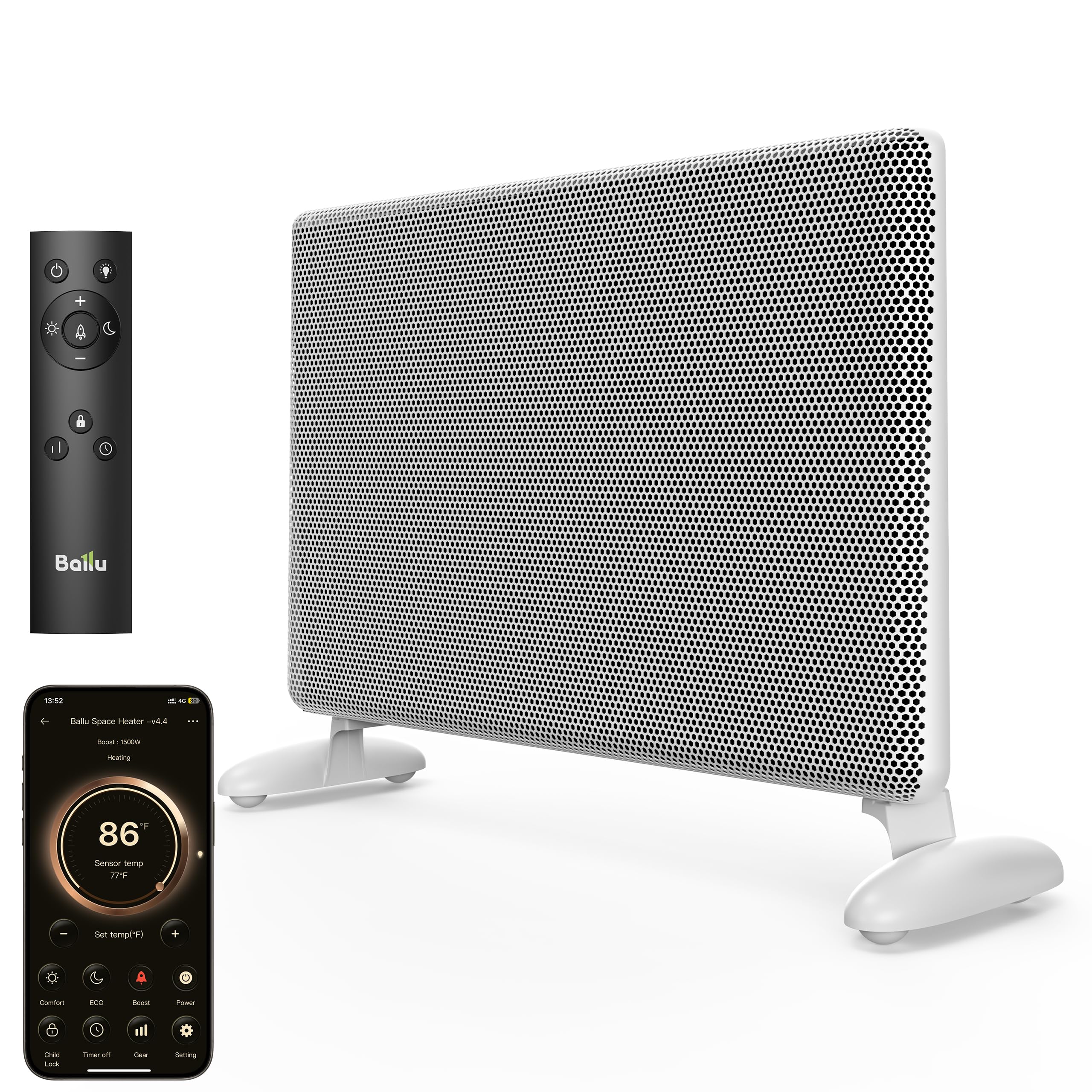 Ballu Mica Infrared Panel Space Heater for Large Room