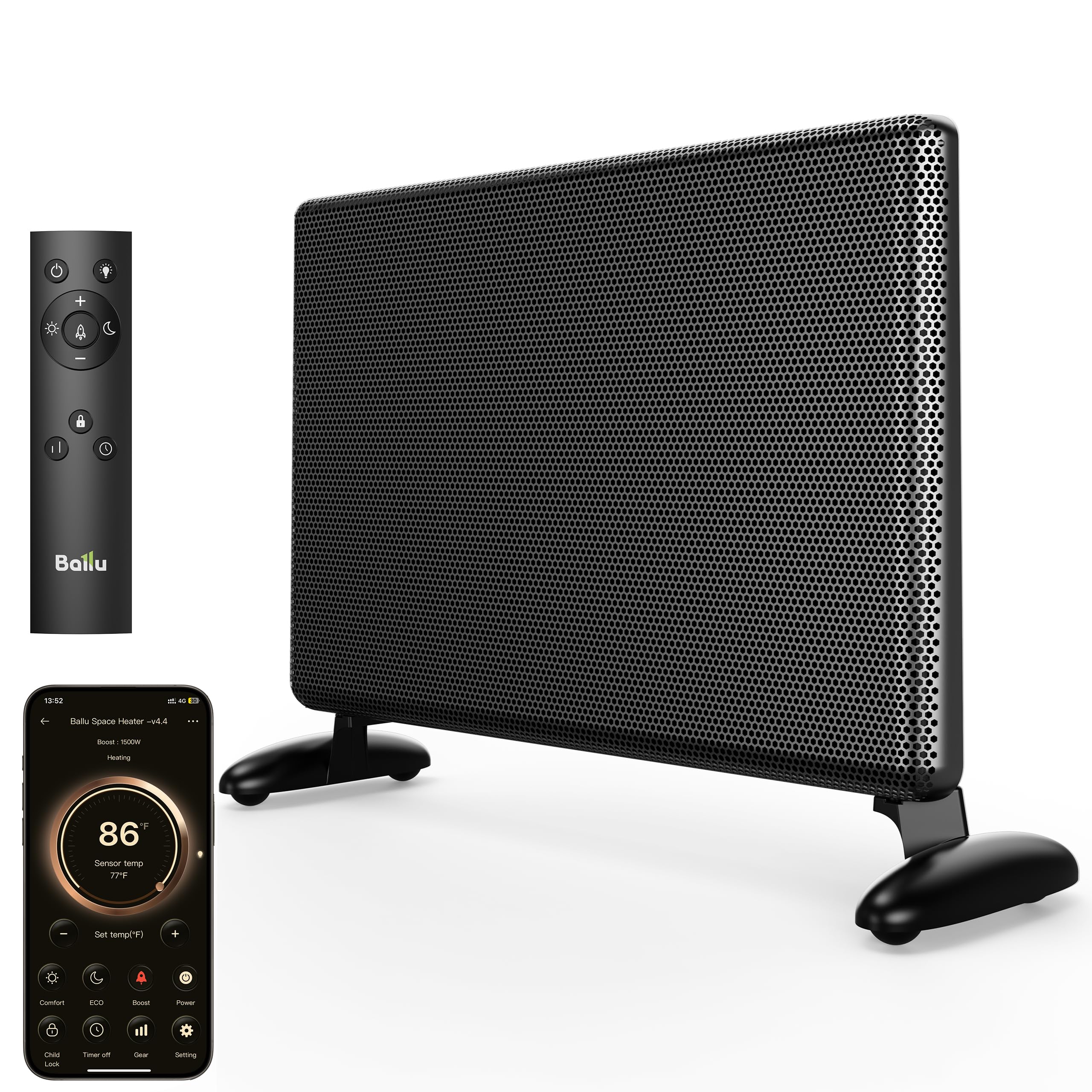 Ballu Mica Infrared Panel Space Heater for Large Room