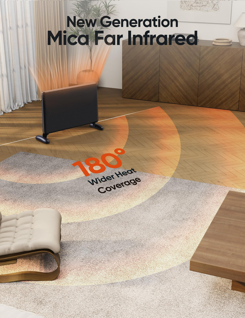 Ballu Mica Infrared Panel Space Heater for Large Room